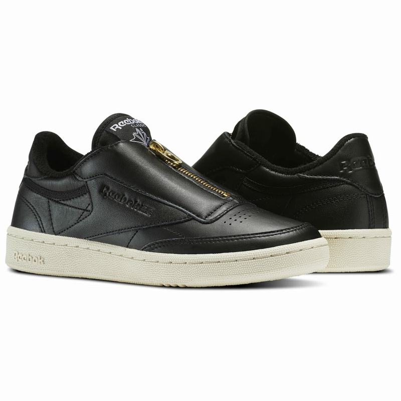 Reebok Club C 85 Zip Tenisky Damske - Čierne/Biele ZO7958KM